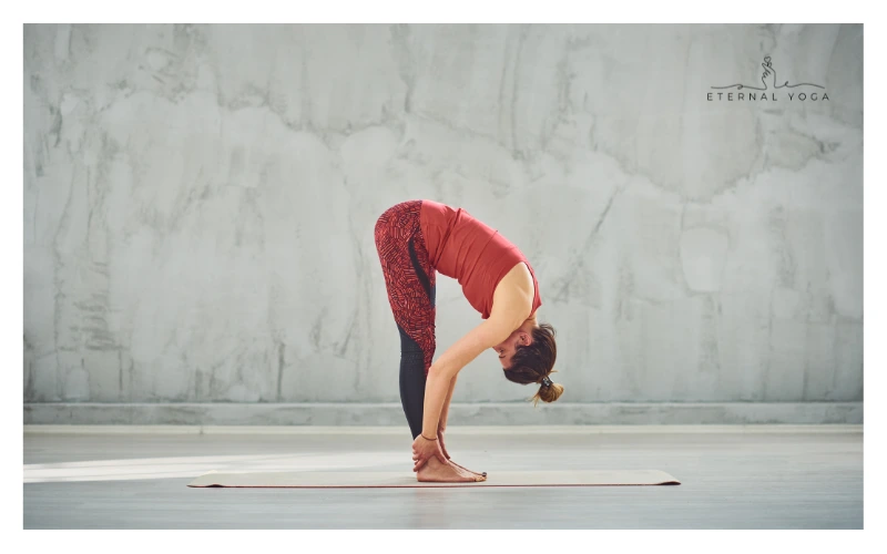 sun salutation standing forward bend pose
