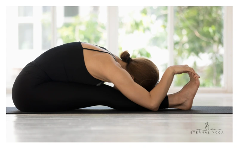 women doing seated forward bend yoga pose